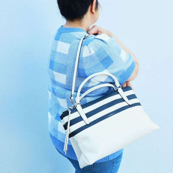 NWT Coach LIMITED EDITION Borough Business Satchel Tote Nautical $595+ - Picture 1 of 12